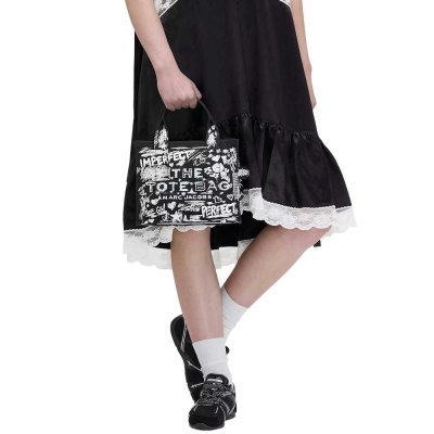 THE PUNK SCRIBBLE CANVAS SMALL TOTE BAG